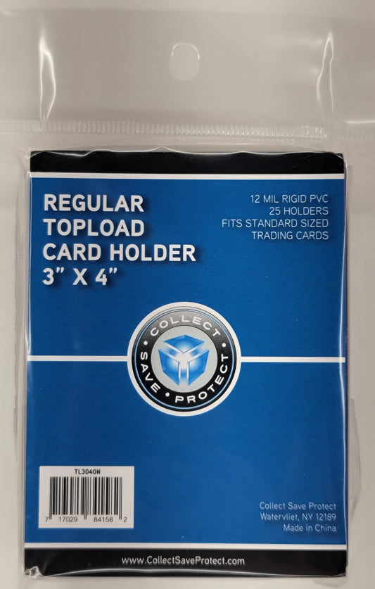 Regular Toploader Card Holder in Bag 3" x 4" By CSP